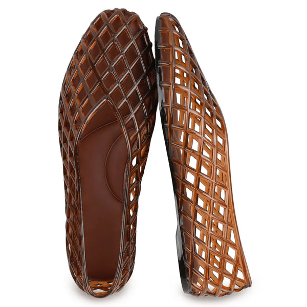 NovaSteps Aria — Woven Jelly Ballet Flats | Breathable Slip-On Shoes for Women