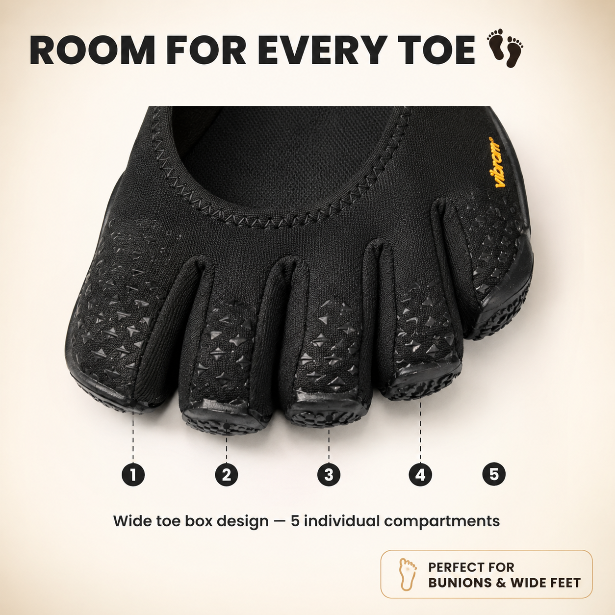 Classic FiveFingers Ballet Flats, Split Toe Design, Breathable Barefoot Comfort